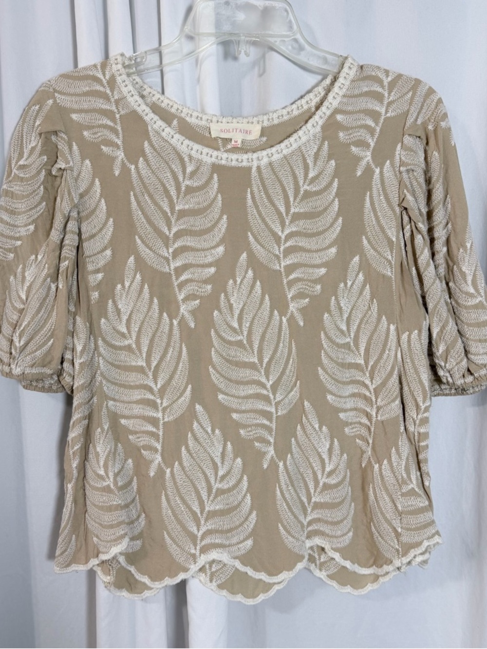 Solitaire Embroidered Short Sleeve Top